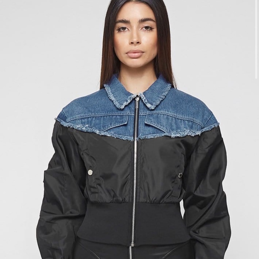 Maniere De Vior jean bomber jacket